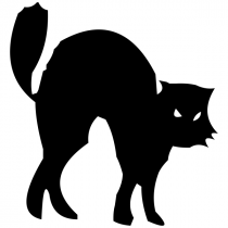 Black Cat Halloween Craft Rubber Stamp