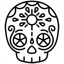 Skull Candy Sun Halloween Craft Rubber Stamp
