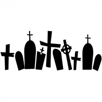 Grave Yard Halloween Craft Rubber Stamp