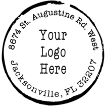Vintage Ink Circle Round Logo Stamp