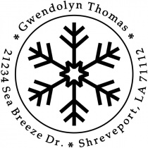 Six Point Snowflake Return Address Stamp