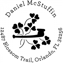 Heart Shamrock Pipe Address Stamp