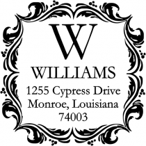 Square return address stamp