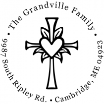 Lily Cross Heart Address Stamp