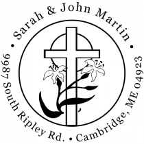 Lily Cross Address Stamp
