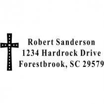 Oval Easter Cross Address Stamp