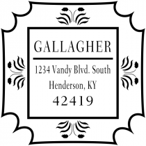 Gallagher Flower Border Address Stamp