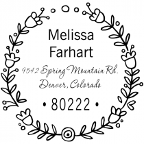 Flower Wreath Address Stamp
