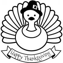 Happy Thanksgiving Pilgrim Turkey Craft Stamp