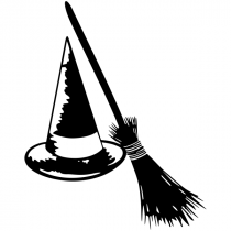 Witch's Hat and Broom Craft Stamp