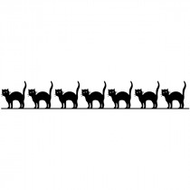 Line of Black Cats Craft Stamp