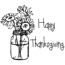 Happy Thanksgiving Sunflowers Craft Stamp