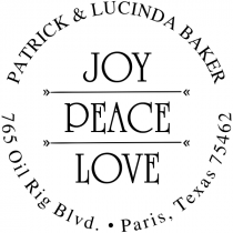 Joy Peace Love Return Address Stamp
