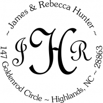 Monogram round address stamper