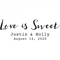 Love is Sweet Wedding Couple Rubber Stamp