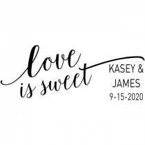 Love is Sweet Wedding Date Rubber Stamp