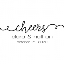 Cheers Wedding Date Rubber Stamp