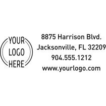 Double Ring Rectangle Logo Stamp
