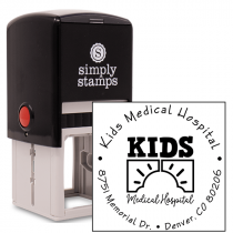 Children Hospital Custom Logo Round Address Stamp