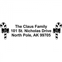 Bold Candy Canes Custom Return Address Stamp