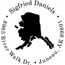 Alaska Round Address Stamp