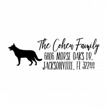 German Shepherd Personalized Address Stamp