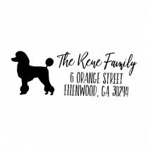 Poodle Dog Personalized Address Stamp