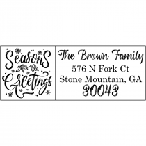 Seasons Greetings Framed Custom Holiday Address Stamp