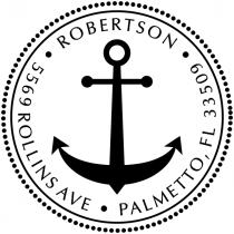 Nautical Anchor Round Address Stamp