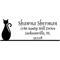 Bottle Shape Cat Address Stamp
