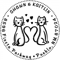 Heart Tail Cats Address Stamp
