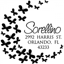 Butterflies Round Address Stamp
