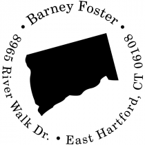 Connecticut Round Address Stamp