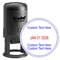 1 Line Top 2 Line Bottom Round Dater Stamp