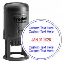 2 Line Top 2 Line Bottom Round Dater Stamp