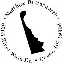 Delaware Round Address Stamp