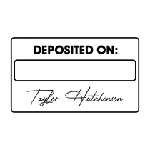 Deposited On with Custom Script Name Financial Stamp
