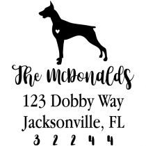 Doberman Love Address Stamp