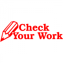 Feedback - Check Your Work Pencil Rubber Teacher Stamp
