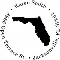Florida Round Address Stamp