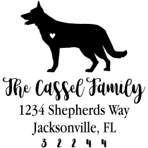 German Shepard Love Address Stamp