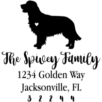 Golden Retriever Love Address Stamp