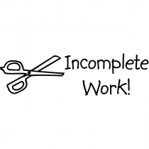 Grading - Incomplete Work Scissors Rubber Teacher Stamp