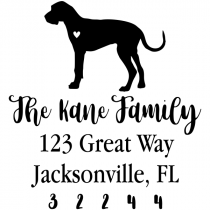 Great Dane Love Address Stamp