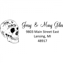 Skull Mr. & Mrs. Halloween Return Address Stamp