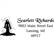 Female Death Halloween Return Address Stamp
