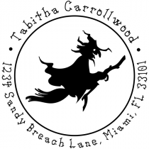 Witch Broom Return Address Stamp
