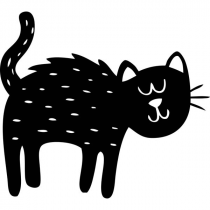 Cute Black Cat Halloween Craft Stamp | 2