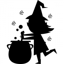 Witch and Cauldron Halloween Craft Stamp | 2