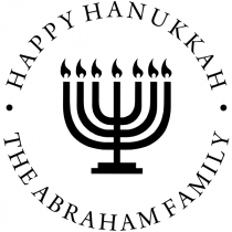 Happy Hanukkah Menorah Rubber Stamp